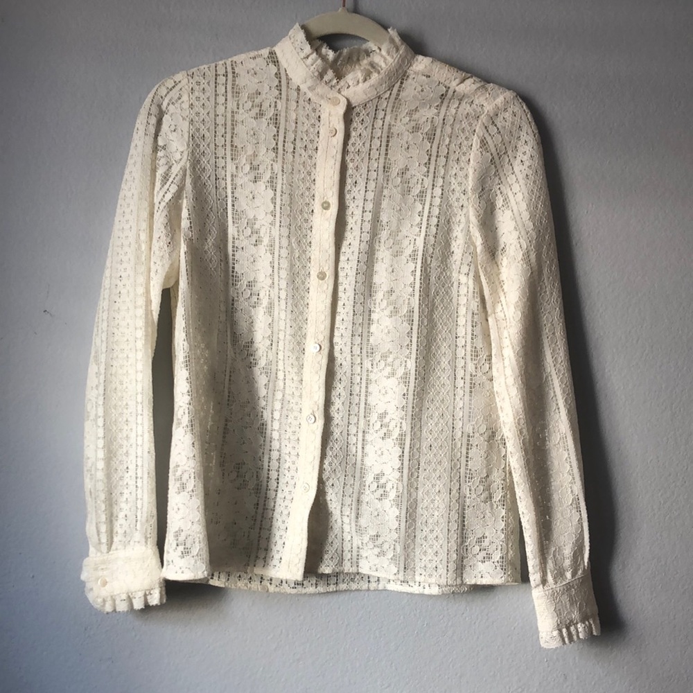 Sezane Lace Blouse XS